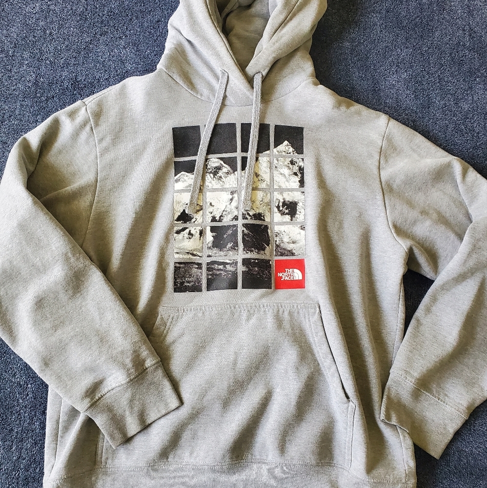 Gray men's the north face hoodie large